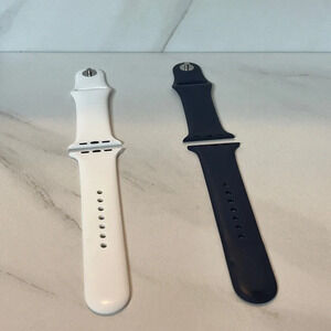 White and Navy Blue Apple Watch Bands